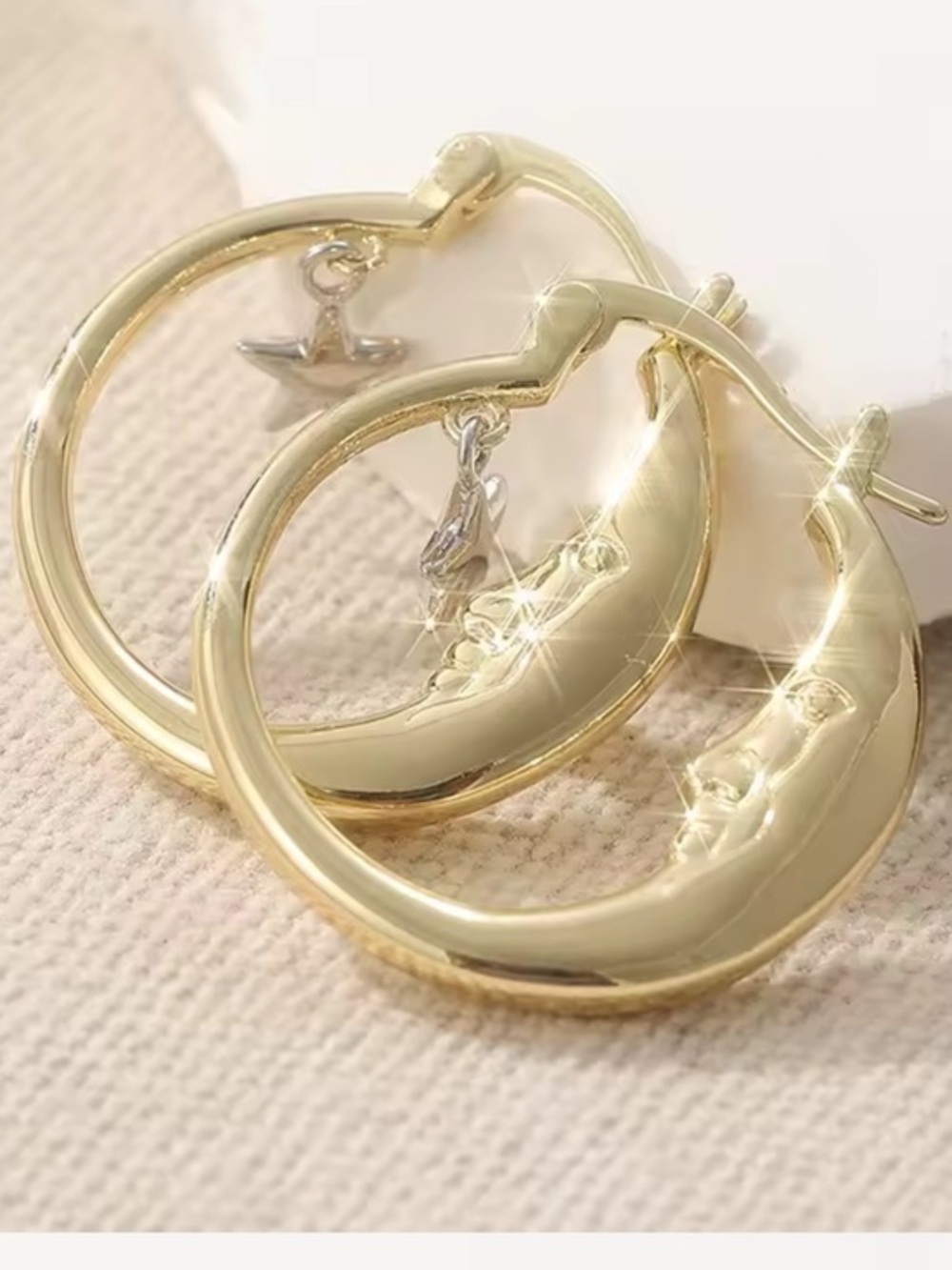New Moon 18k Gold Hoops